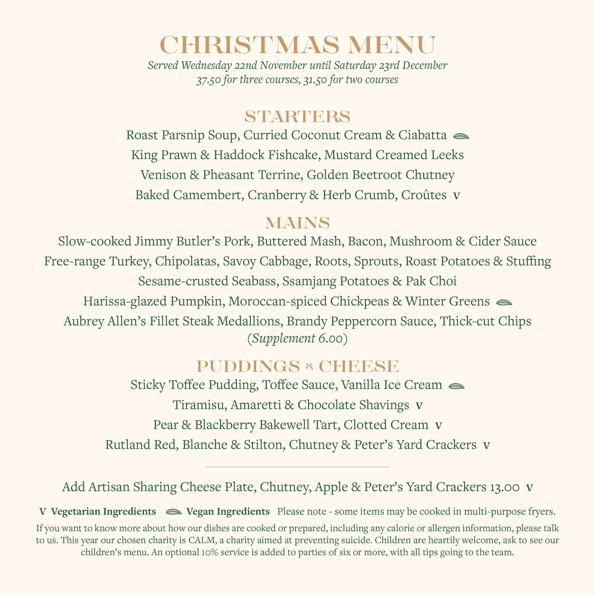 yachtsman christmas menu